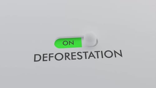 Animated 3D Toggle Switch for Deforestation Concept