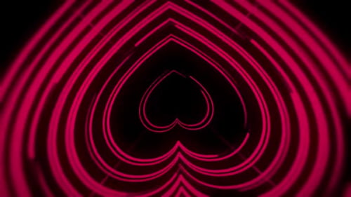 Abstract Red Heart Shape Animation Background Video