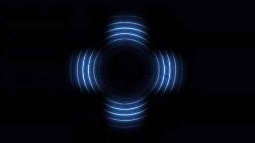 Sinal de onda de rádio. As cores premiam a animação de ondas de fundo que vem do centro. Luzes de néon brilhantes
.