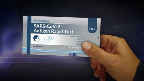 Hand Holding Rapid Test Kit Medical Diagnosis Presentation