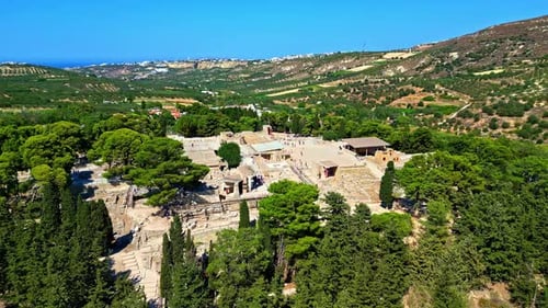 Images aériennes en haute définition des ruines antiques du palais de Knossos en Grèce