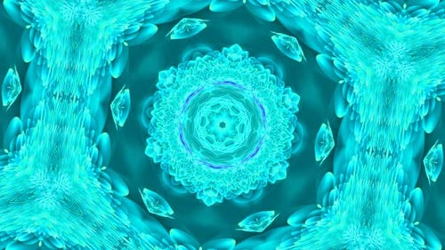 Abstract flowers futuristic kaleidoscope mandala background