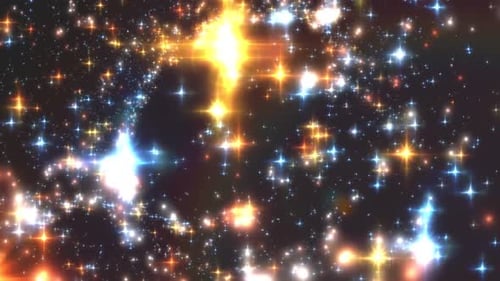 Sparkling Golden Blue Starry Lights Celebration Background