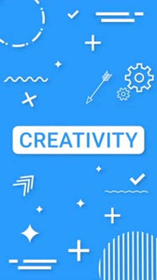 Stilvolle, informative Infografik, Loop-Animation, Kreativität, Titel, Infografik, Hintergrundelemente