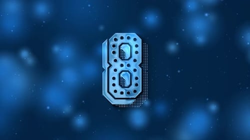 Ausgefallene Countdown-Animation mit luxuriösem blauem Hintergrund