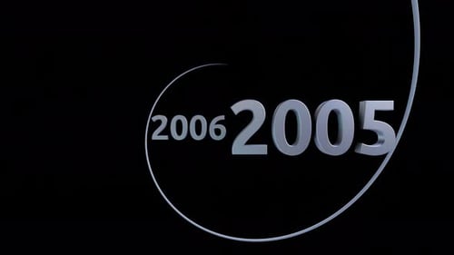 2000 to 2024 year countdown spiral time tunnel animation