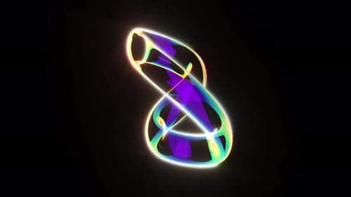 Glowing Transparent Knot Infinity Sign Rotates in a Cycle Loop