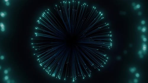 Futuristic Glowing Blue Particle Sphere Animation