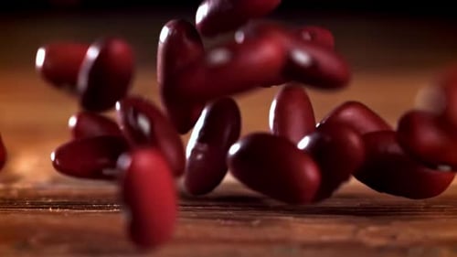 Kidney Beans Falling in Slow Motion