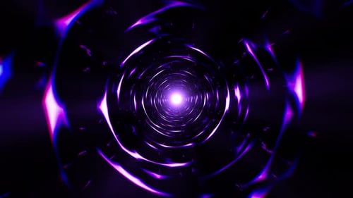 Futuristic Glowing Energy Tunnel Abstract Background Loop