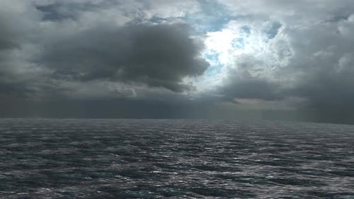 Meteor asteroid impact the ocean creating shockwave