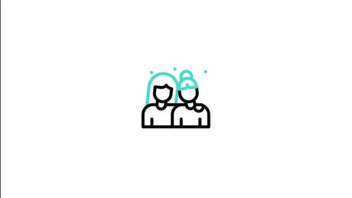 Minimalist Line Art Animated Icon of Two People