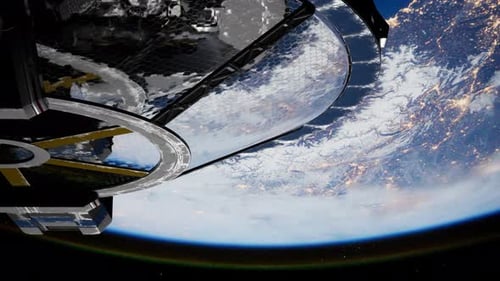 Animation d'un vaisseau spatial expérimental quittant l'orbite terrestre