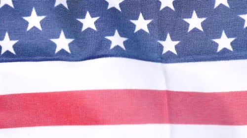 Waving American Flag Close Up