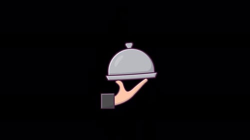 Vidéo d'animation sur une cloche de service à la main - Transparente
