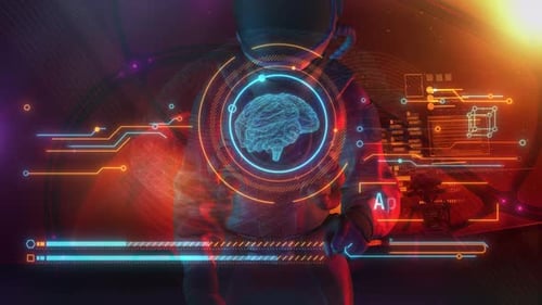 An Astronaut Works With Artificial Intelligence