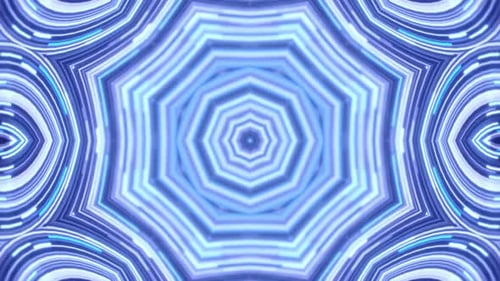 Abstract Blue Kaleidoscope Glowing Lines Background Loop