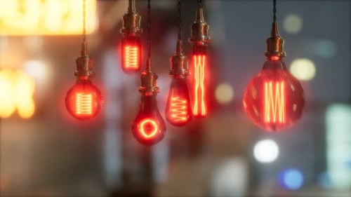 Retro Glowing Edison Light Bulbs with Subtle Movement