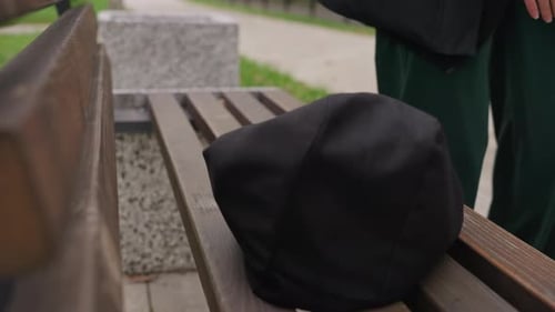 Woman with Thoughtful Gaze Urban Scene with Reflective Woman Pensive Woman Waiting on City Park