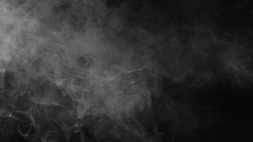 Animated Fluid White Smoke on Black Background