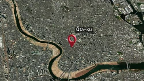 Ota Ku City Zoom (Japan) from Space to Earth