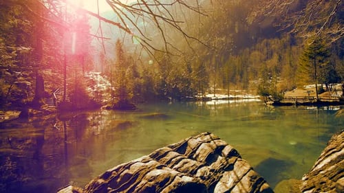 Beautiful Peaceful Relaxing Colorful Lake Pond Nature Landscape Scenery