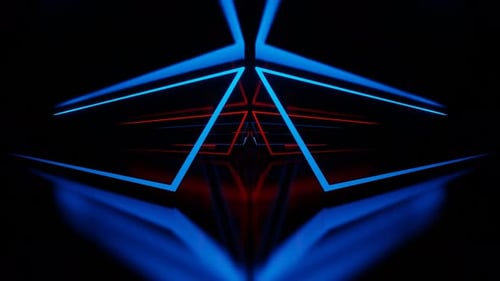 Red And Blue Neon Shapes Area Background Vj Loop In 4K