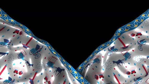 Tissu ethnique indonésien à motif en soie Sarung Batik Jakarta Betawi Songket Kebaya Wave Alpha 3