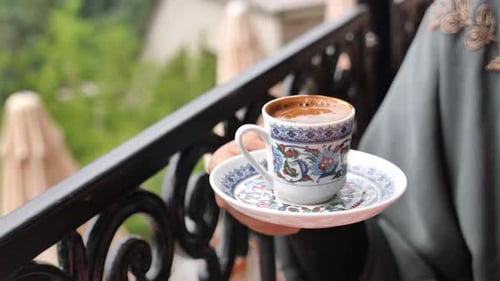 Women Drinking Turkish Coffee at Cafe