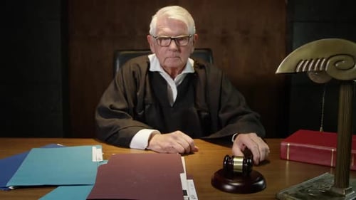 Court room scene - modern judge in an american trial court