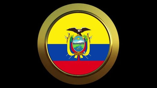 Ecuador Flag Alpha Animated Loop Background