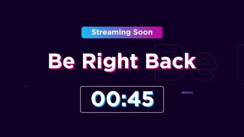 Live Streaming Soon 1 Minutes Countdown Be Right Back
