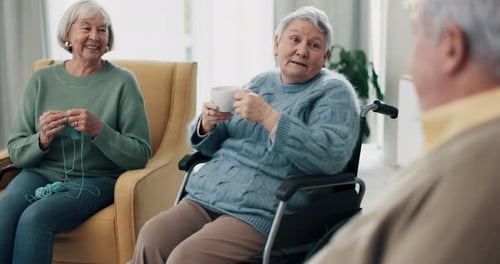 Seniors Relaxing Together at Home