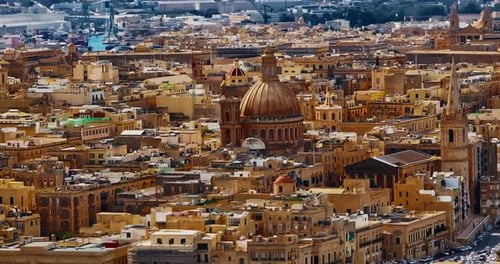 Aerial View of Valletta the Capital City of Malta