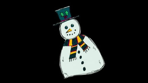Christmas Snowman Hand Drawn Sketch