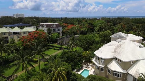 Aeria view of beautiful Paradise island in Nassau, Bahamas.