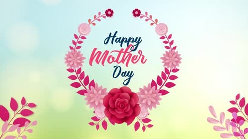 Decorative Floral Wreath Text Reveal Animation