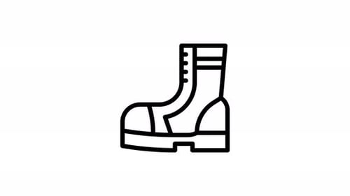 army boots line icon animation