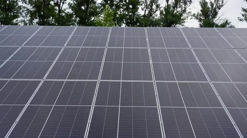 Energieerzeugung mit Sonnenkollektoren, die Natur und Technologie kombinieren