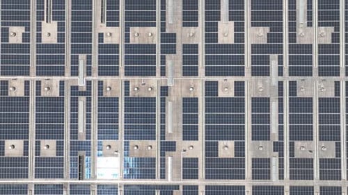 Solar power station on factory rooftop