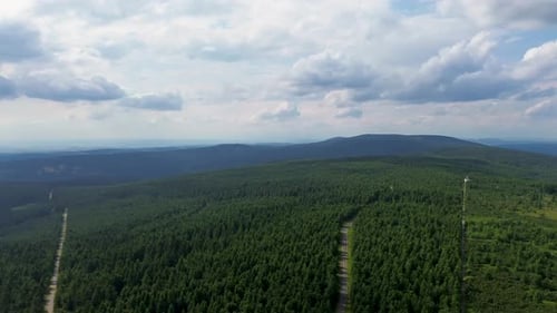 timelapse while camera is rotatinge above the mountains with a view of more mountains and valleys on