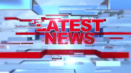 Dynamic Latest News Title Reveal with Geometric Blocks