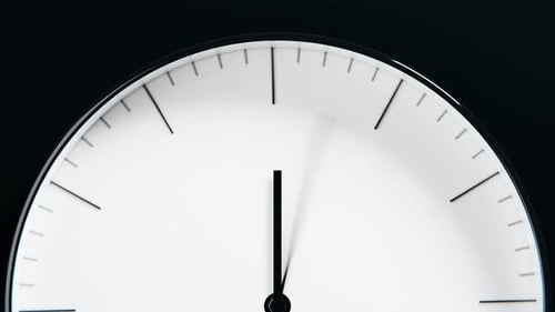 Close-Up Time-Lapse Seamless Loop Animation of Classic Clock on Black Wall