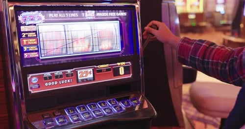 An Exciting and Thrilling Slot Machine Victory at the Casino Brings Joy and Celebration