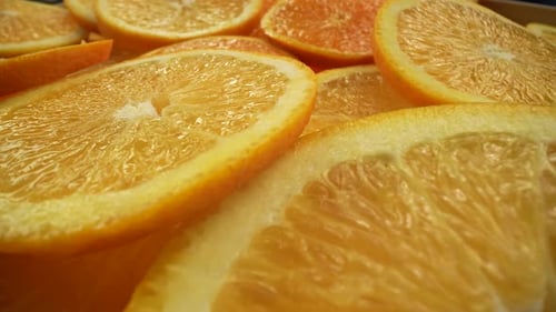 Fresh Orange Slices Close Up Background