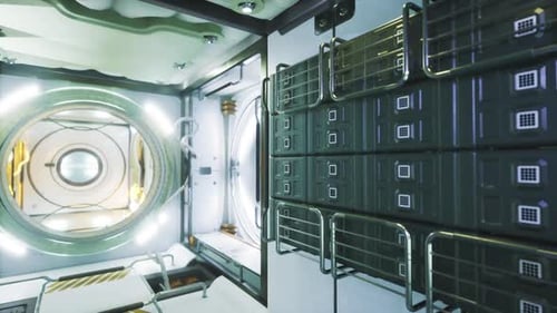 Espace de chargement pour engins spatiaux Cargo Bay Organization avec compartiments de rangement