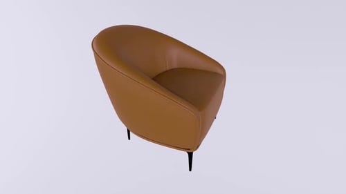 3D Rendered Rotating Modern Brown Armchair