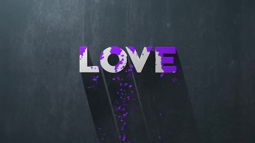 Love Text Reveal with Peeling Grunge Effect