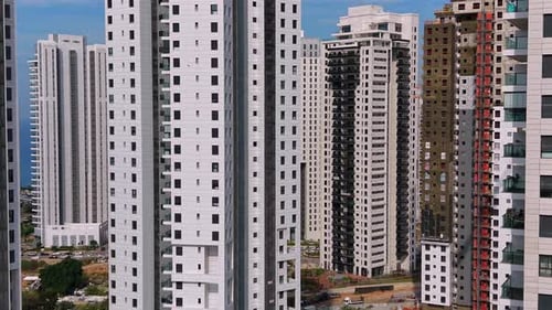 Aerial View of New Tall Residential Buildings in Urban Area