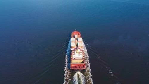 Container Cargo Ship with Easy Load Underway in Sea Crisis Global Trade